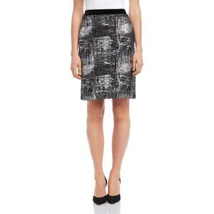 NWT Karen Kane Size S Foil Knit Skirt Black Metallic